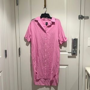 Linen Blend Shirt Dress